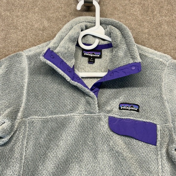 Patagonia Snap-T Fleece Pullover Women's Small Gray Purple Mock Polartec 25442 - Picture 3 of 11